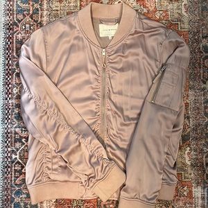 Lucky Brand mauve pink satin bomber jacket Size: Medium